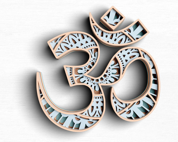 3D OM SVG DXF 5 Layer - Yoga Svg 3D Mandala Svg-Rishasart