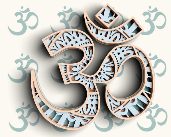 3D OM SVG DXF 5 Layer - Yoga Svg 3D Mandala Svg-Rishasart