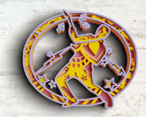 3D Guitar Player SVG DXF 4 Layer - Music Svg 3D Mandala Svg-Rishasart