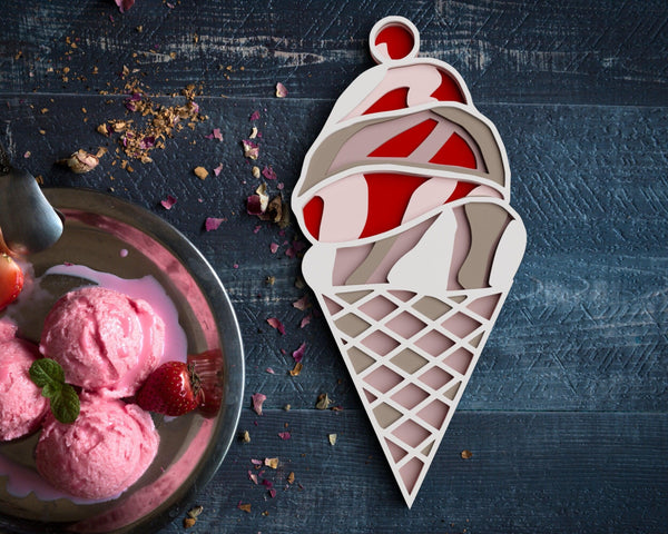 3D Ice Cream SVG DXF 5 Layer - Summer Svg-Rishasart