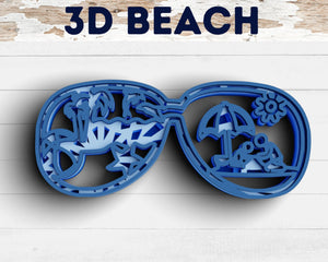 3D Beach SVG DXF file - Sunglasses Svg 3D Mandala Svg-Rishasart