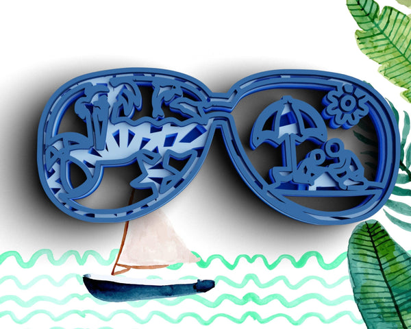 3D Beach SVG DXF file - Sunglasses Svg 3D Mandala Svg-Rishasart