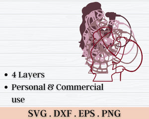 3D Singer SVG DXF 4 Layer - Singing Svg-Rishasart