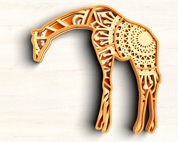 3D Giraffe SVG DXF 5 Layer - Animal Svg-Rishasart