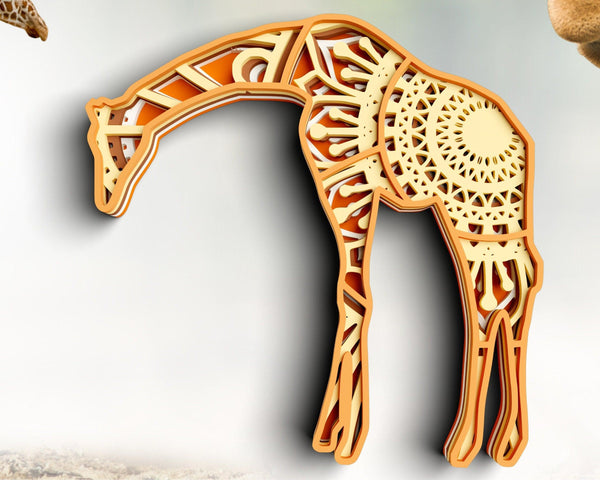 3D Giraffe SVG DXF 5 Layer - Animal Svg-Rishasart