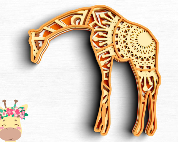 3D Giraffe SVG DXF 5 Layer - Animal Svg-Rishasart