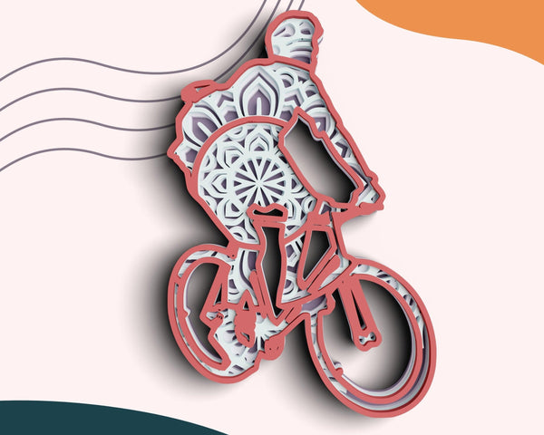 3D Bike SVG DXF 4 Layer - Adventure Svg 3D Mandala Svg-Rishasart