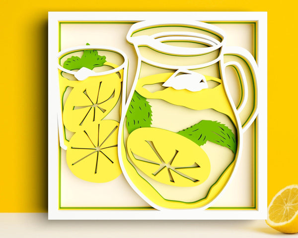 3D Cocktail SVG DXF 5 Layer - Lemon Svg-Rishasart