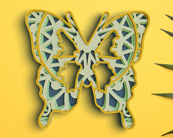 3D Butterfly SVG DXF 4 Layer - Sunflower Svg-Rishasart