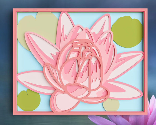 3D Lotus SVG DXF 8 Layer - Flower Svg 3D Mandala Svg-Rishasart