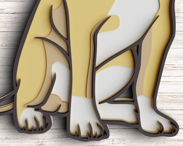 3D Boxer Dog SVG DXF 5 Layer - Pet Svg-Rishasart