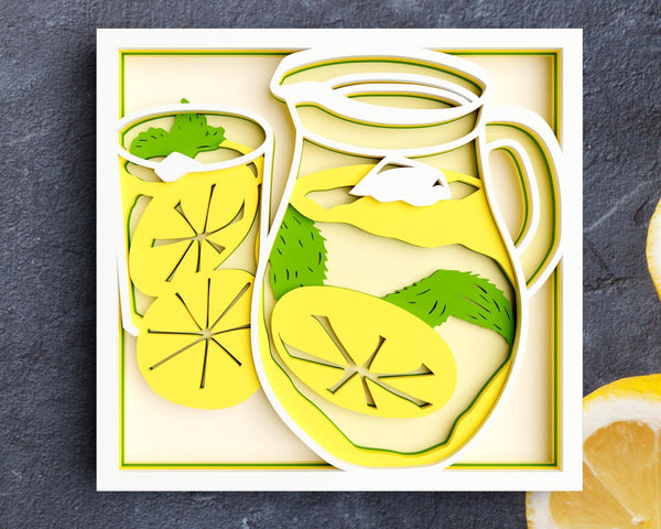 3D Cocktail SVG DXF 5 Layer - Lemon Svg-Rishasart