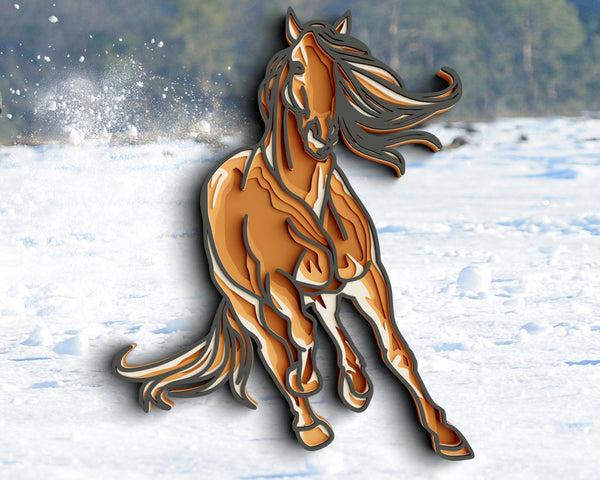 3D Horse SVG DXF 5 Layer - Animal Svg 3D Mandala Svg-Rishasart