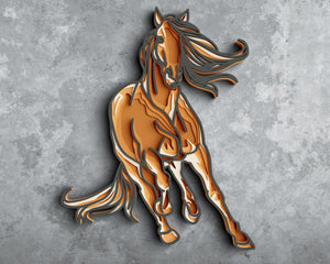 3D Horse SVG DXF 5 Layer - Animal Svg 3D Mandala Svg-Rishasart