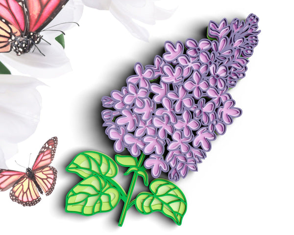 3D Flower SVG DXF 6 Layer - Lilac Svg-Rishasart