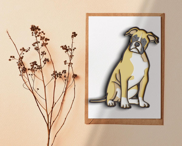 3D Boxer Dog SVG DXF 5 Layer - Pet Svg-Rishasart