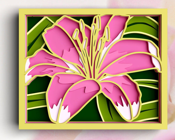 3D Flower SVG DXF 7 Layer - Tiger Lily Svg-Rishasart