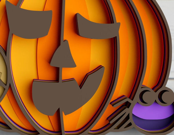 3D Halloween SVG DXF 8 Layer - Pumpkin Svg-Rishasart