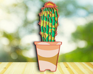 3D Cactus SVG DXF - Succulent Svg-Rishasart