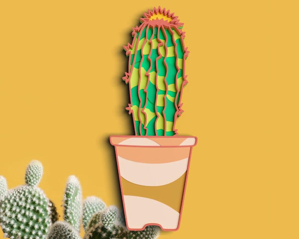 3D Cactus SVG DXF - Succulent Svg-Rishasart