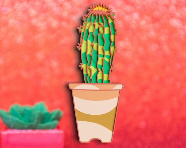 3D Cactus SVG DXF - Succulent Svg-Rishasart