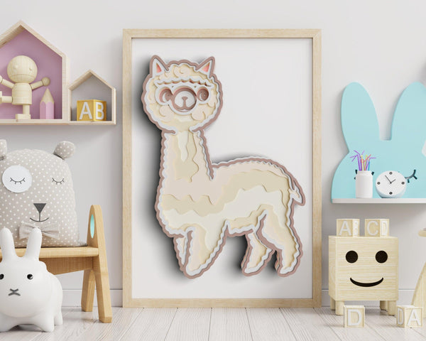 3D Llama SVG DXF Design - Animal Svg 3D Mandala Svg-Rishasart