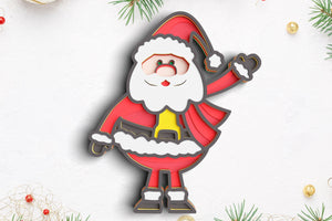 3D Christmas SVG DXF 8 Layer - Santa Svg-Rishasart