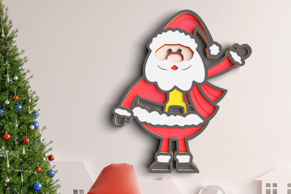 3D Christmas SVG DXF 8 Layer - Santa Svg-Rishasart