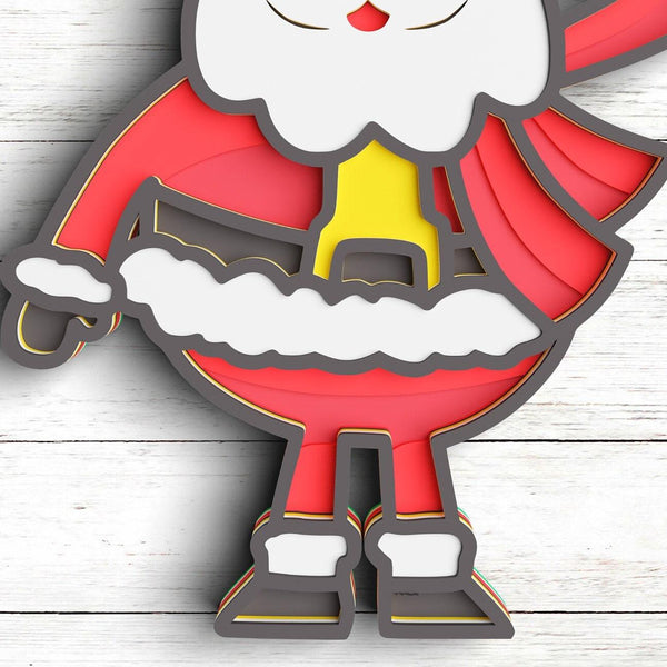 3D Christmas SVG DXF 8 Layer - Santa Svg-Rishasart