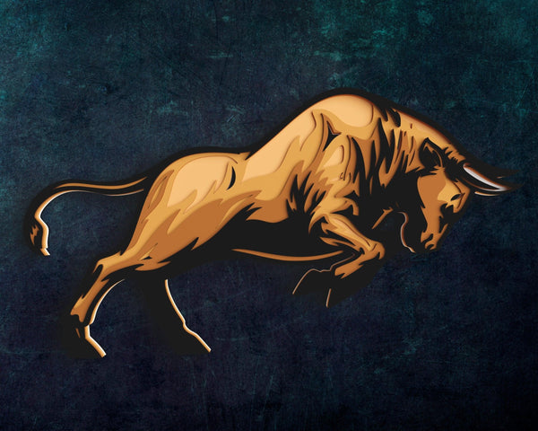 3D Bull SVG DXF 6 Layer - Animal Svg-Rishasart