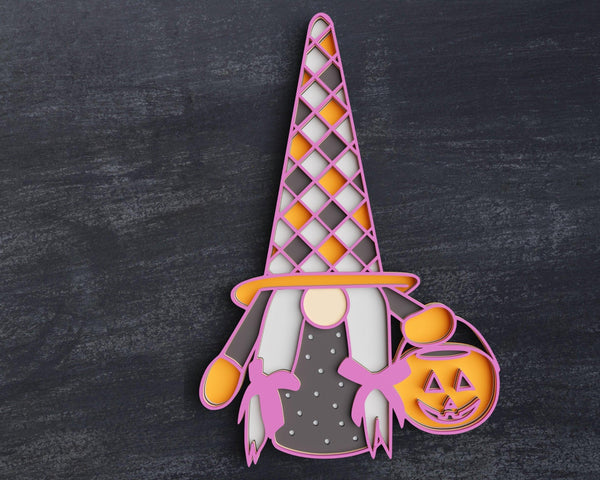 3D Gnome SVG DXF 5 Layer - Halloween Svg-Rishasart
