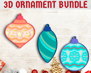 3D Christmas SVG DXF Bundle - Ornament Svg-Rishasart