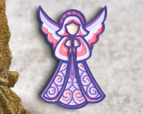 3D Angel SVG DXF 7 Layer - Christmas Svg 3D Mandala Svg-Rishasart