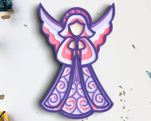 3D Angel SVG DXF 7 Layer - Christmas Svg 3D Mandala Svg-Rishasart