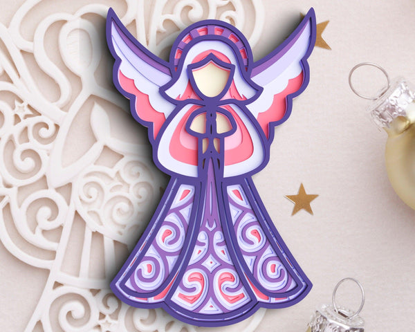 3D Angel SVG DXF 7 Layer - Christmas Svg 3D Mandala Svg-Rishasart