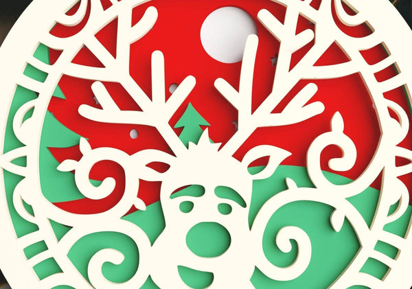 3D Christmas Ornament SVG DXF Bundle-Rishasart