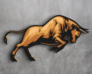 3D Bull SVG DXF 6 Layer - Animal Svg-Rishasart