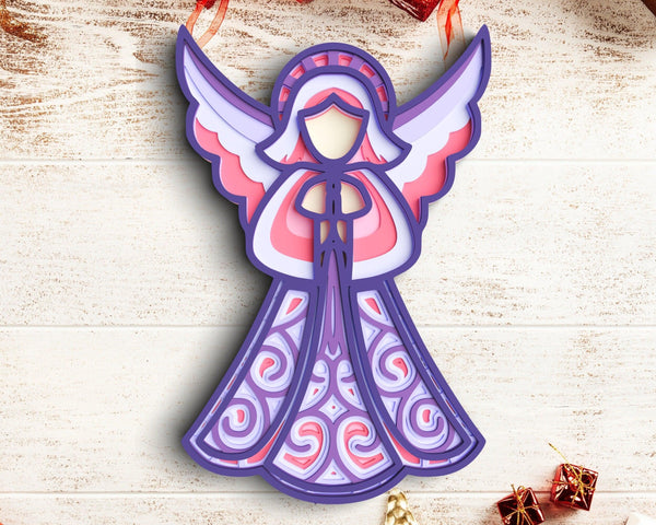 3D Angel SVG DXF 7 Layer - Christmas Svg 3D Mandala Svg-Rishasart