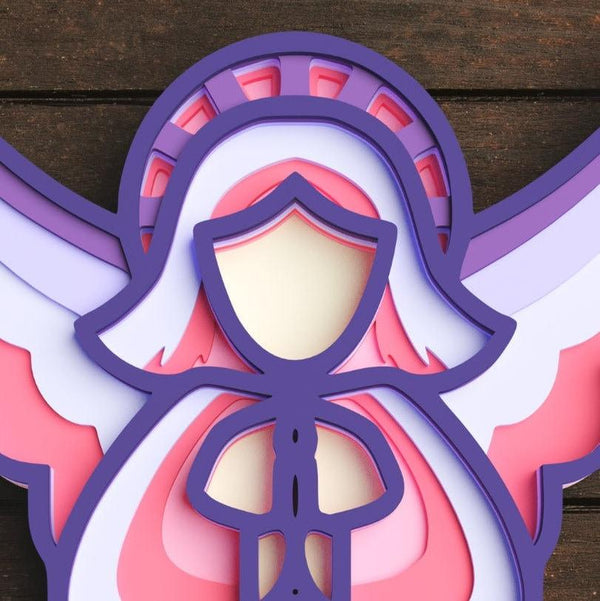 3D Angel SVG DXF 7 Layer - Christmas Svg 3D Mandala Svg-Rishasart