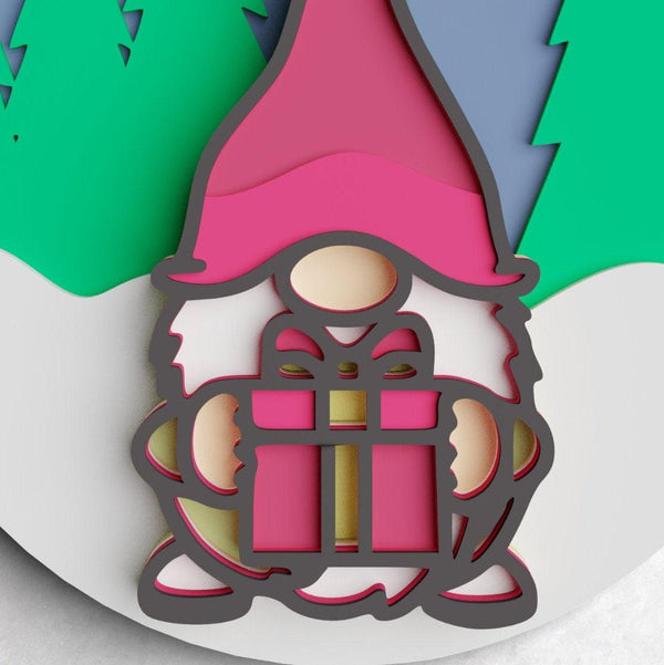 3D Gnome Ornament SVG DXF Bundle - Christmas Svg-Rishasart