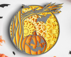 3D Halloween SVG DXF 6 Layer - Pumpkin Svg-Rishasart