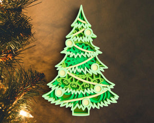 3D Christmas Tree SVG DXF 6 Layer - Christimas Svg-Rishasart