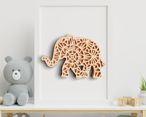 Baby Elephant SVG DXF 5 Layer - Animal Svg-Rishasart