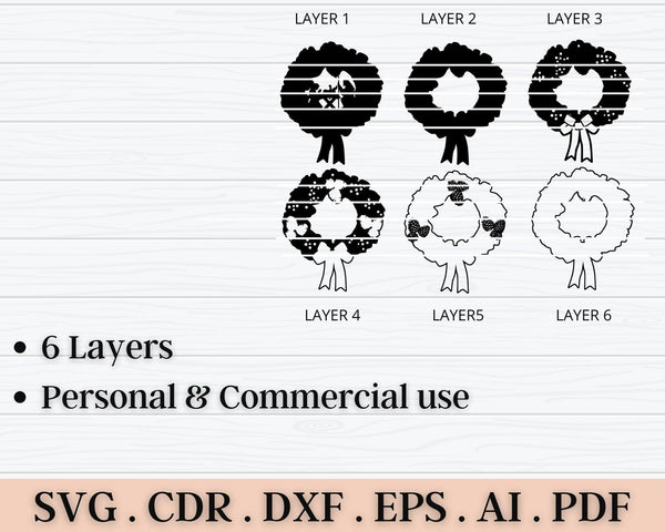 3D Nativity Wreath SVG DXF 6 Layer - Christimas Svg 3D-Rishasart