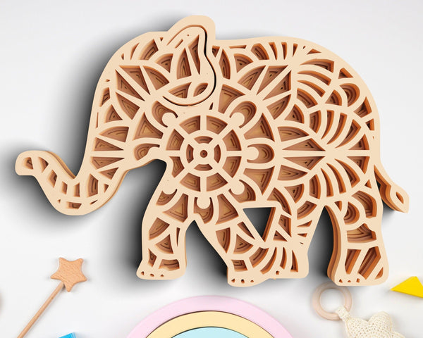 Baby Elephant SVG DXF 5 Layer - Animal Svg-Rishasart