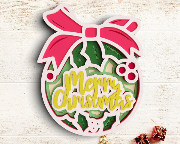 3D Christmas Ornament SVG DXF 7 Layer-Rishasart