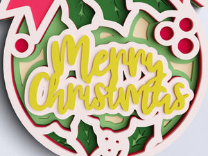 3D Christmas Ornament SVG DXF 7 Layer-Rishasart