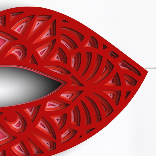 3D Red lips SVG DXF 5 Layer - Valentines Day Svg-Rishasart