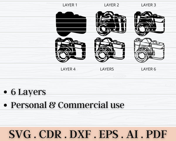 3D Camera SVG DXF 6 Layer - Photography Svg-Rishasart