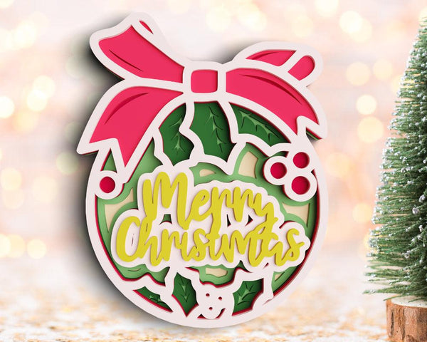 3D Christmas Ornament SVG DXF 7 Layer-Rishasart